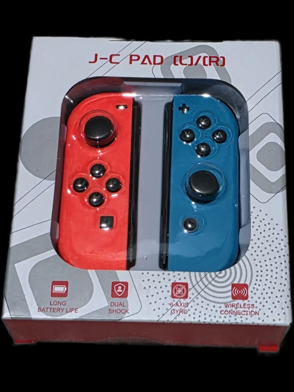 Red & Blue Wireless Game Controllers -Jc Pad